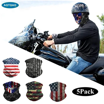 

AQTQAQ UV Face Shield 5 Pack Multi-purpose Neck Gaiter Balaclava Elastic Face Mask for Men and Women