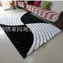 Лохматый ковер большого размера напольный коврик 3D эффект толстый коврик на заказ шелковые ковры черный белый ковер