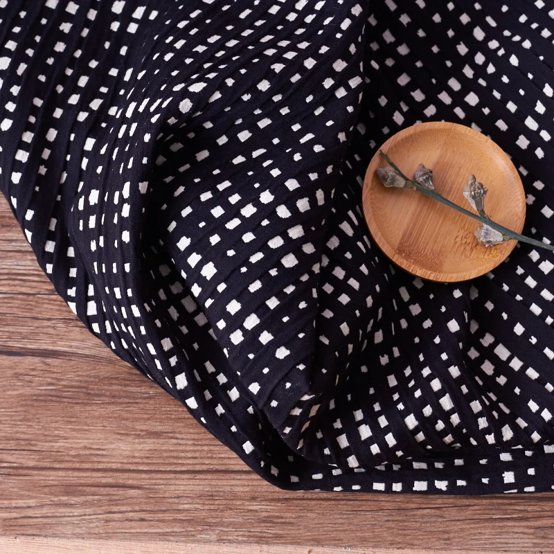 Высокое качество хлопок tissu Топ бренд черный и белый пряжа окрашенная ткань осень и зима утолщение Верхняя одежда материал