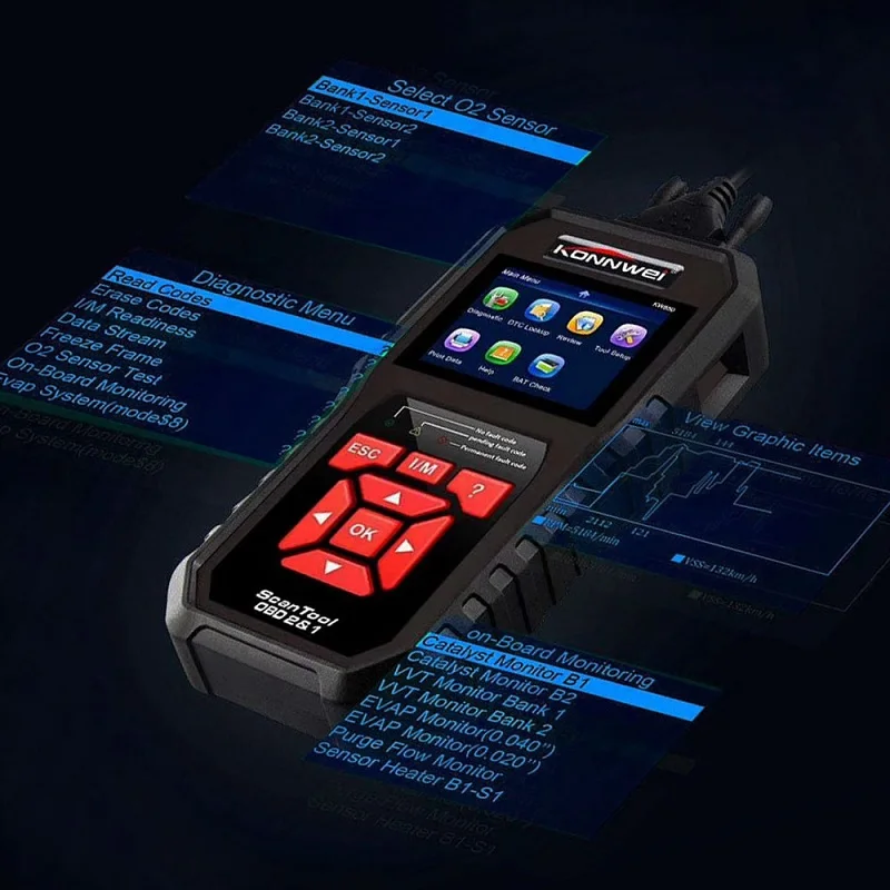 Konnwei kw850 ODB2 Автомобильный сканер полная функция диагностики автомобиля OBD Код двигателя считыватель Авто Диагностика лучше, чем autel AL519