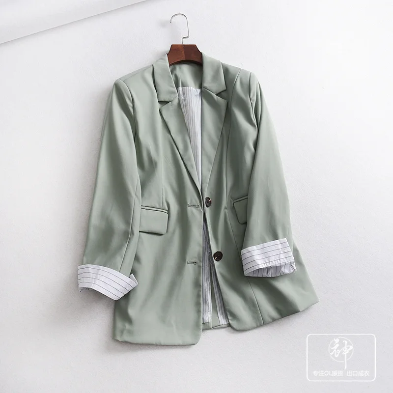 

One's Professional Aura ~ Small Fold-down Collar Slim Fit Slimming Suit Sleeves Cropped Jacket Women's Entity