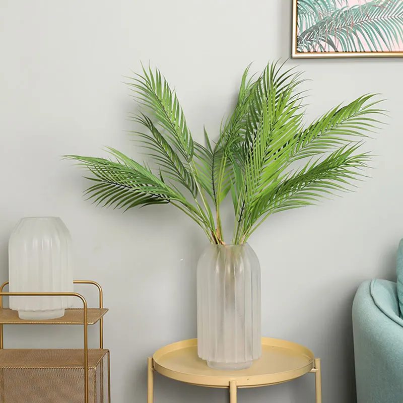 

1pc Bunch Leaf Simulation Scattered Tail Restaurant Green Plant Wedding Hotel Artificial Palm Leaf Nordic Office Home Wreath
