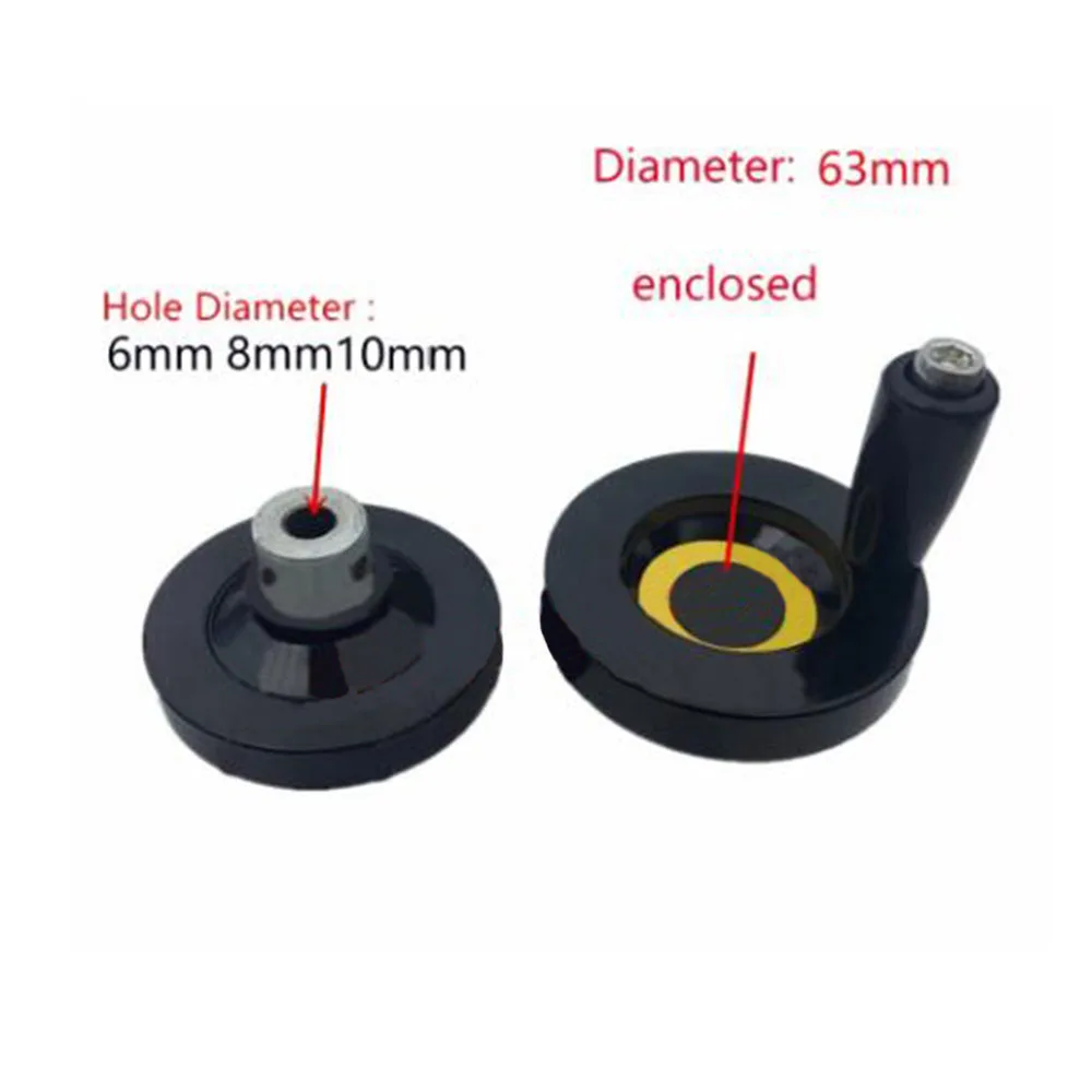 CNC Handwheel 6mm 8mm 10mm Hole Diameter 63mm Diameter for T8 T6 T10 Trapezoidal Lead Screw 1PC