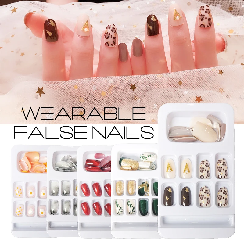

False Nails Art Matte 2020 Design Detachable nails Rhinestones Extension Full Cover Manicure Art press on Fake Nails 24tips