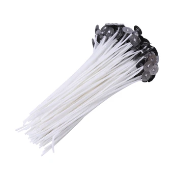 

100Pcs Natural Candle Wick Low Smoke 6 Inch Pre-Waxed Core For Candle Making DIY