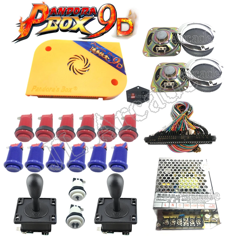 NEW DIY Pandora box 9D 2500 in 1 arcade game cabinet machine with jamma board kit with Happ joystick button power supply speaker NEW DIY Pandora box 9D 2500 in 1 arcade game cabinet machine with jamma board kit with Happ joystick button power supply speaker