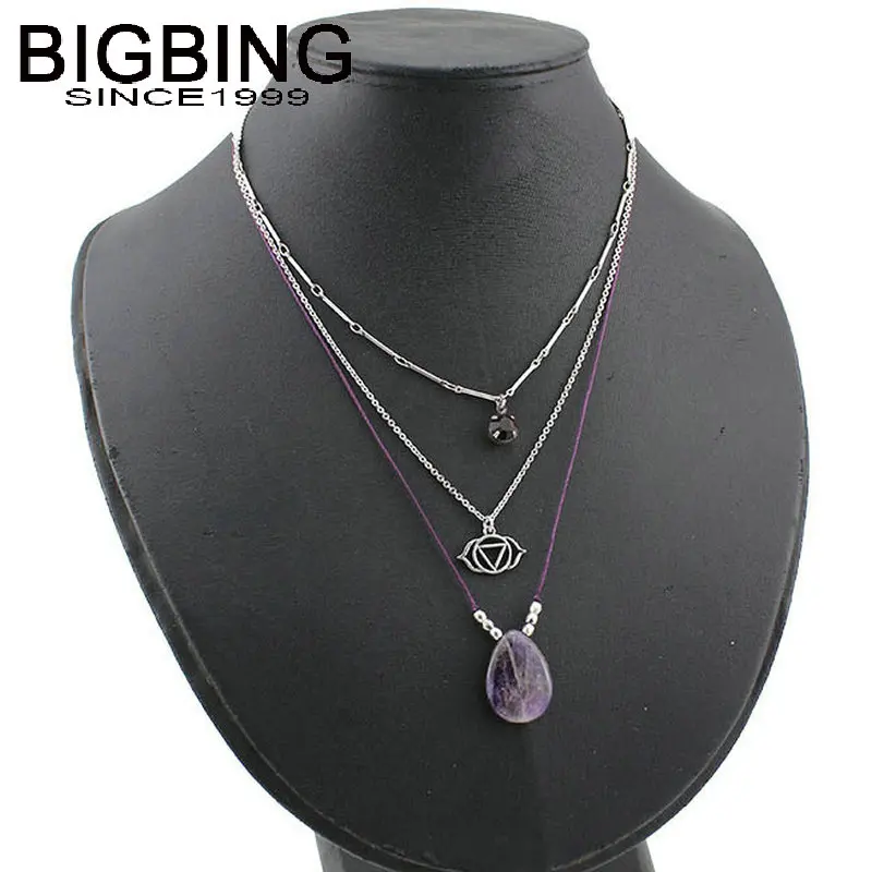 

R090 BIGBING fashion jewelry fashion 6 styles stone crystal pendant necklace fashion necklace fashion jewelry