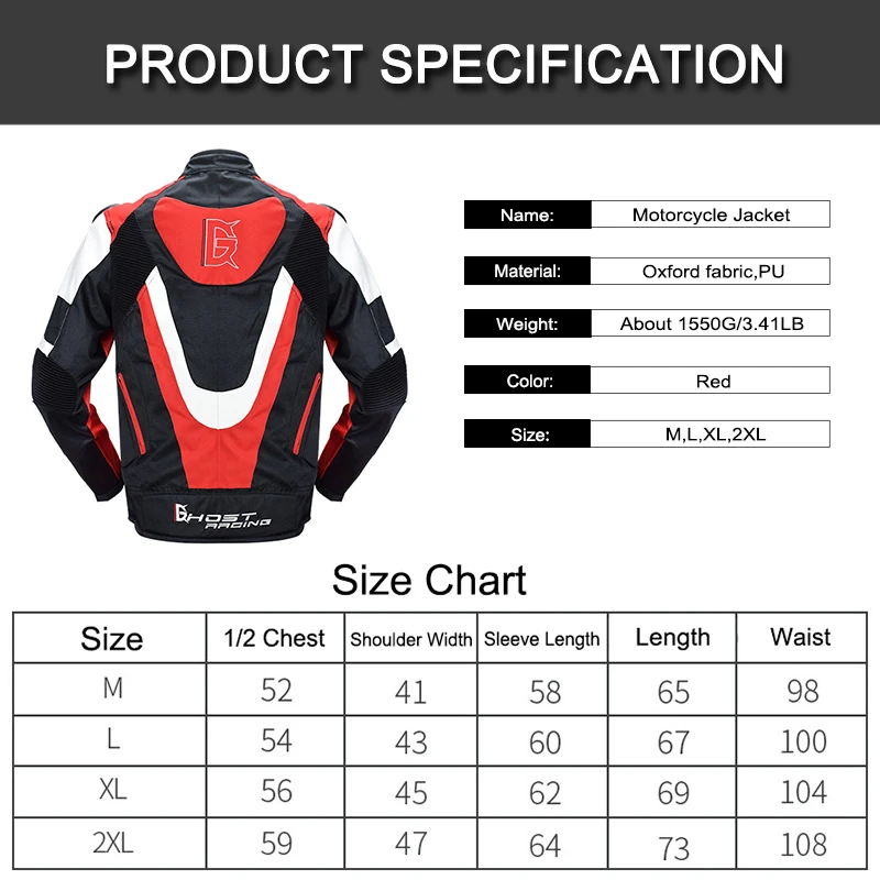 GHOST RACING rcycle Armor куртка из искусственной кожи Мужская ветрозащитная мотоциклетная куртка для езды на мотоцикле одежда защитное снаряжение