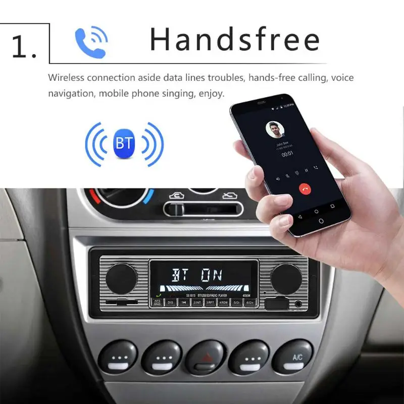 Автомобильный винтажный аудио Bluetooth MP3-плеер Стерео FM Многофункциональный Авто приемник