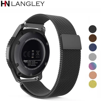 

Stainless Steel Milanese Watch Band for Samsung Galaxy watch Gear S3 S2 Classic Magnetic Quick Release Pins 14/16/18/20/22/24 mm