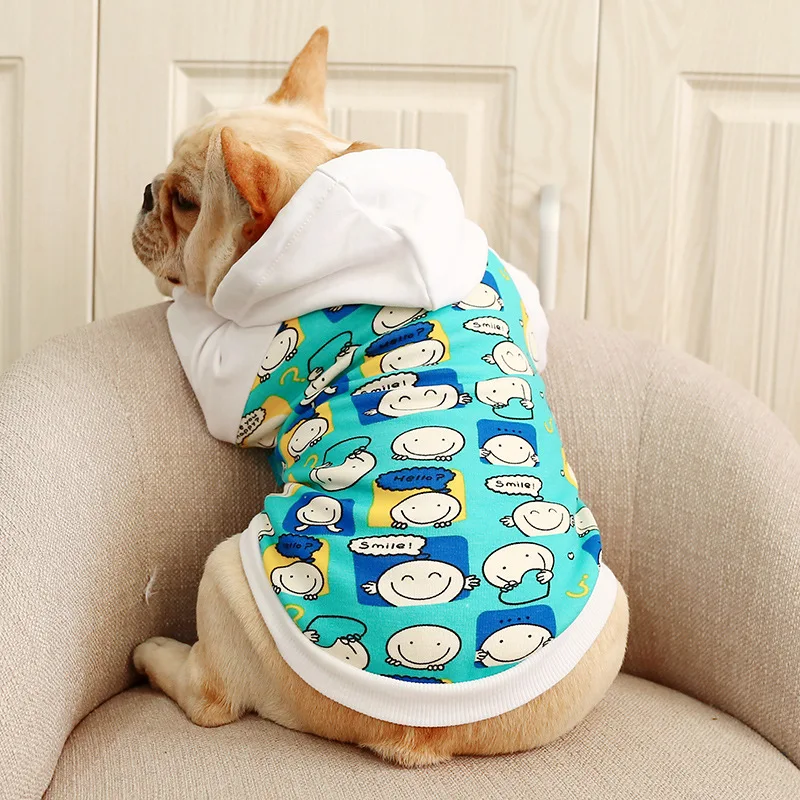 Модная Милая зимняя одежда для домашних животных Keji pet плюс бархат теплые на зиму свитер с капюшоном французская одежда для бульдога для собак
