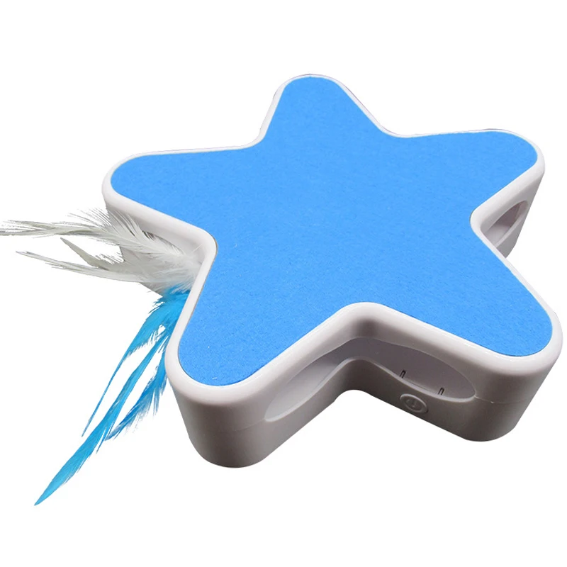 Blue Игрушка для кошек, Умная игрушка для кошек, сумасшедшая игра, крутящийся поворотный стол, ловля кошек, мышь, форма звезды, автоматическая Поворотная игрушка для кошек - Цвет: Blue