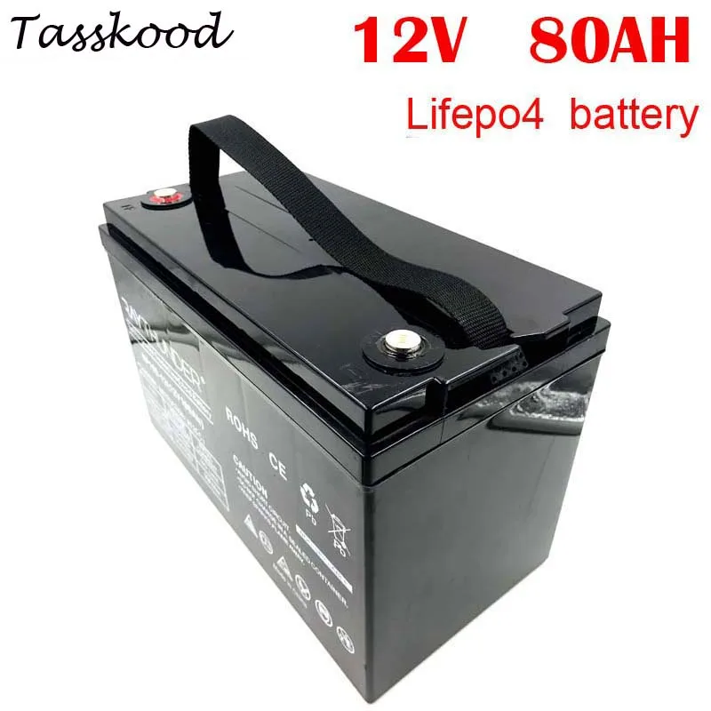 

Lithium Battery 12V 80AH Price Li ion Solar Storage UPS Rechargeable Deep Cycle LiFePO4 Battery Pack Replace 12 Volt Lead Aci