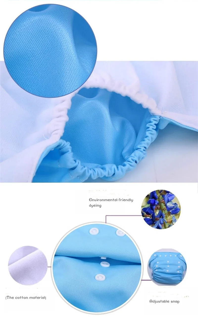 Waterproof Fabric PUL Pocket Cloth Diaper Without Insert Eco-friendly Baby Nappies