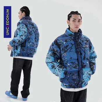 

UNCLEDONJM 20AW Multi-colour Parkas Jacket Bomber Thick Coat Male Parkas High Street Jackets Hip Hop Outerwear ME-L212
