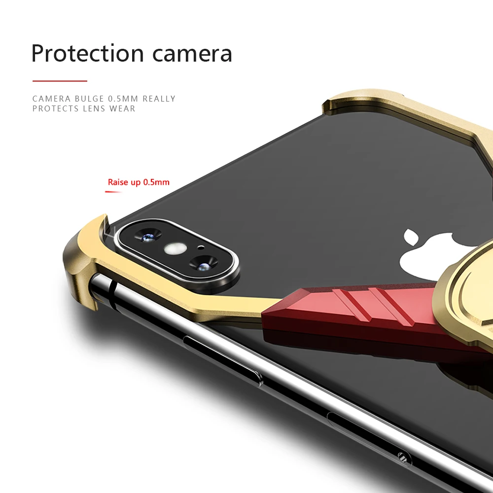 RIron Man дизайнерский металлический чехол для Iphone X XS персональный бампер Max анти шок