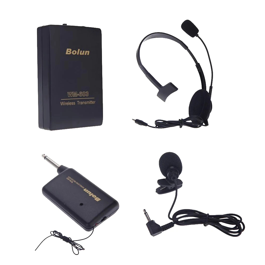 

Wireless Microphone System Cordless Clip-on Lapel Tie Transmitter Set
