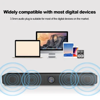 

Usb Speaker for Pc Subwoofer Speaker Music Player Bass Surround Sound Bar Sound Box 3.5 Speakers for Computer Laptop Smartphone