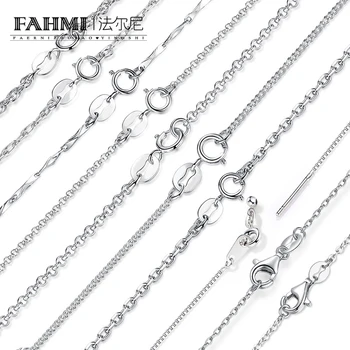 

2020 Classic Basic Chain 100% 925 Sterling Silver Lobster Clasp Adjustable Necklace Chain Fashion Jewelry Women
