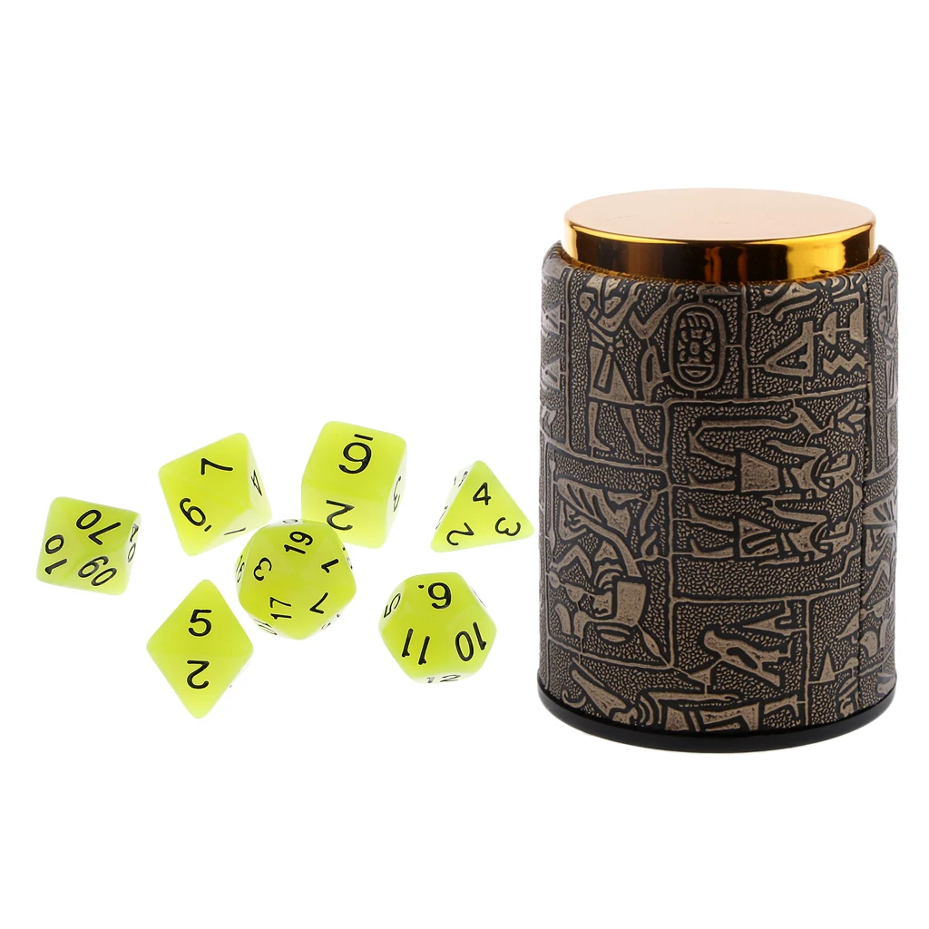 Multi-Sided Digital Dices Die + Dice Cup Shaker Set for MTG RPG DND Board Game Accessory