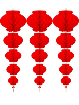 

10 Pcs 5-22 Inch 12.5cm-55cm Traditional Chinese Red Paper Lantern For 2020 New Year Decoration Hang Waterproof Festival Lantern
