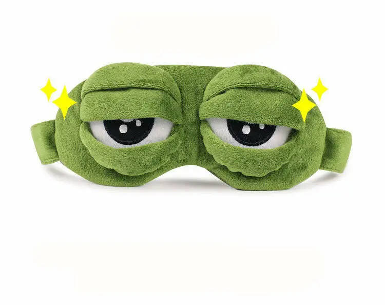 

New Fashion Cute Travel Eye Mask 3D Sad Frog Padded Shade Cover Sleeping Close/Open Funny Mask Novely Eye Patch Sleeping Rest