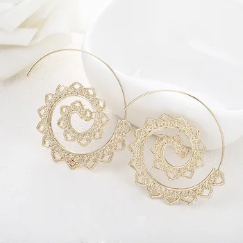

2020 Rushed Sale Pendientes Oorbellen The Simple Earrings Female Fashion Personality Circular Spiral Gear Geometry Shape Alloy
