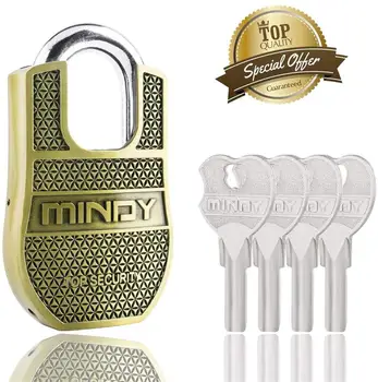 

APL 1.6in Shrouded Hardened Zinc Alloy Keyed Padlock Top Security Antique Lock for School, Gym,Employee Locker, Outdoor,Fence