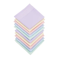 Mouchoir de couleur bonbon, carré uni, coton pur peigné, 40X40cm, 10 pièces 
