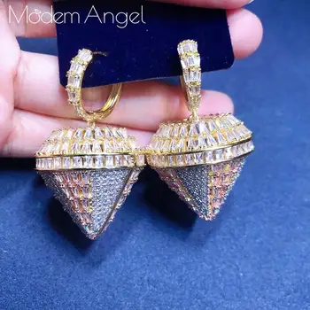 

ModemAngel Luxury Brand Design Fashion Cubic Zircon Earrings Crystal Bridal Wedding Jewelry for Elegant Women