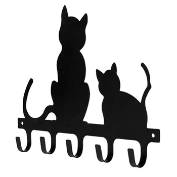 

Black Design Iron Hook Decorative Metal Wall-Mounted Hook Hat Coat Clothes Hangers Storage Rack Key Holder