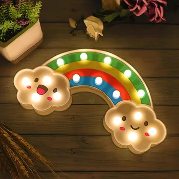 

Cute LED Night Light for Kids Children Birthday Christmas Gifts Rainbow Night Lamp Bedroom Home Wall Hanging Decorative Lights