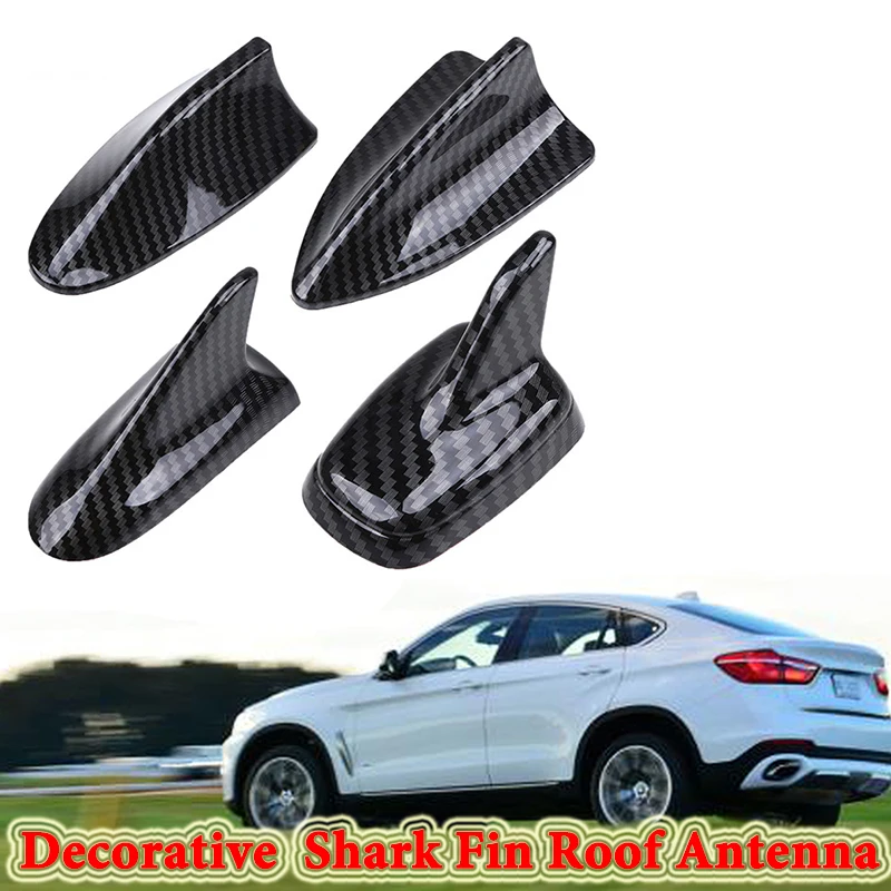 Universal Decorative Shark Fin Roof Antennas No Function Carbon Fiber Look Dummy Aerial Replaceable Car Accessories | Автомобили и