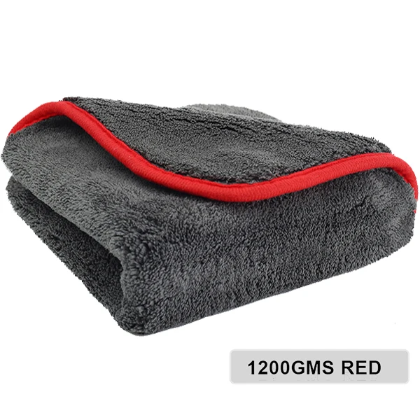 1200GSM Red Автомойка детализированное полотенце супер микрофибра полотенце для чистки автомобиля 1200GSM автомобильные товары Авто Воск моющая сушильная ткань тряпки для автомобиля тряпка для авто микрофибра для автомобиля - Цвет: 1200GSM Red