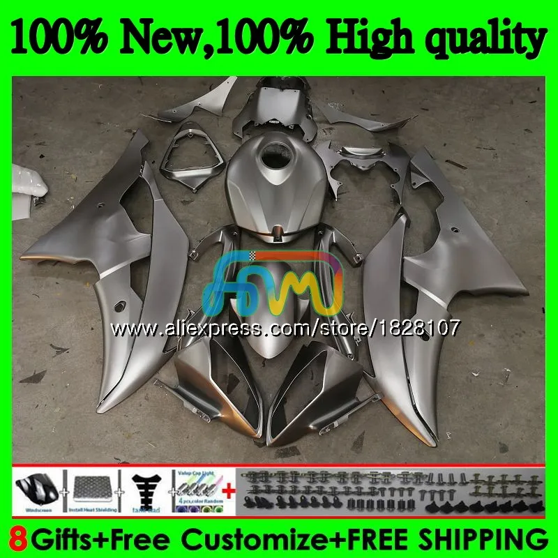 YZF-R6 для YAMAHA YZF600 YZF-600 YZFR6 08 09, 10, 11, 12, Блестящая серебряная 63BS. 37 YZF 600 R 6 YZF R6 2008 2009 2010 2011 2012 обтекатели