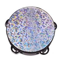 6 дюймов деревянный Сияющий бубен колокольчик ручной барабан с одним рядом джинглов Сияющий отражающий барабан для взрослых вечерние танцы