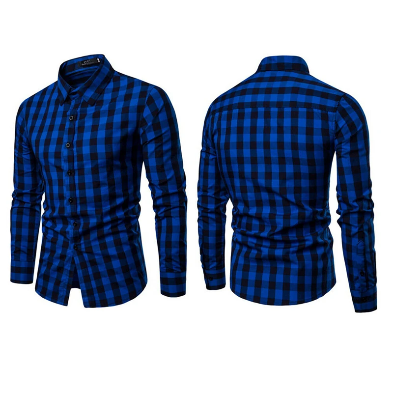 Classic Casual Men's Button Down Slim Fit Long Sleeved Dress Business Shirts Tops Modern S-2XL Slim Plaid Blouse Musle Shape Classic Casual Men's Button Down Slim Fit Long Sleeved Dress Business Shirts Tops Modern S-2XL Slim Plaid Blouse Musle Shape