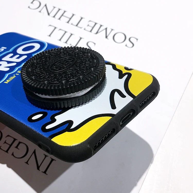 3D милый Oreo молочный кофе сэндвич печенье анти-осень силиконовый мягкий чехол для iphone 11 pro MAX XS XR 6 7 8 plus X 5 чехлы для телефонов