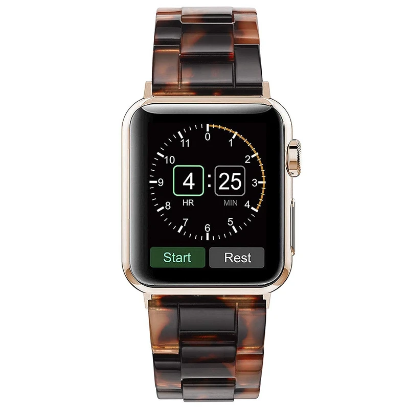 Ремешок из смолы, совместимый с Apple Watch, ремешок 42 мм, 44 мм, серия 3, серия 4, модный из смолы, ремешок для часов для женщин и мужчин
