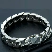 Мужской браслет ювелирные изделия из нержавеющей стали 316L Серебряный браслет-цепочка 8,66"