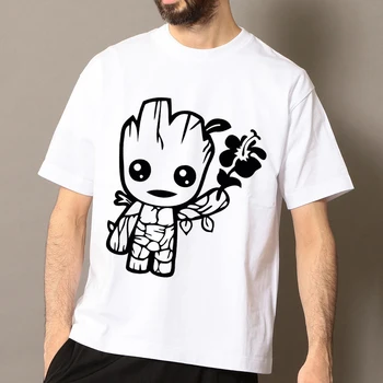 

T Shirts Men T Shirt Dolls Pattern Men Tops Tee Homme Tee Funny T Shirt Print Wild Fashion Trend Cool Cute Summer O Neck White