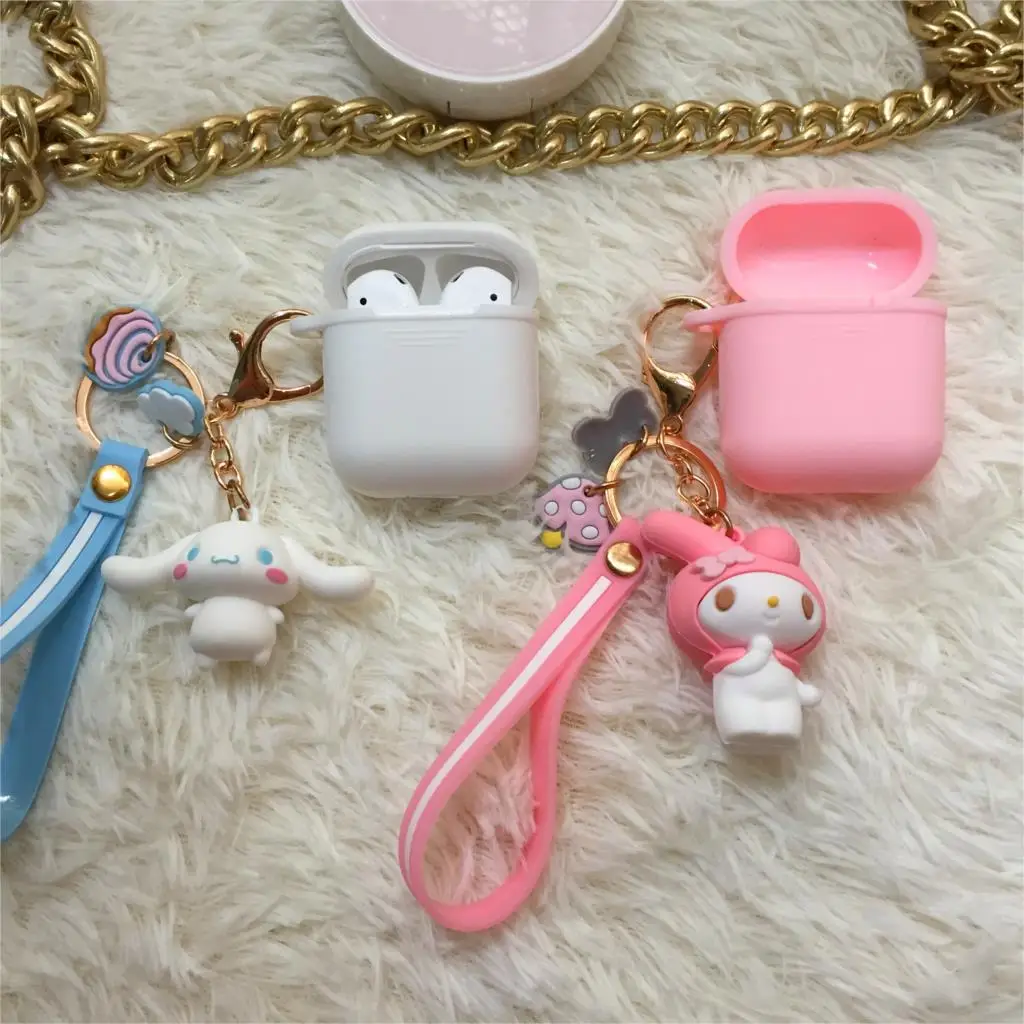 Милый мультфильм для airpods чехол hello kitty Мелодия для наушники для iPhone Мягкая силиконовая сумка Универсальный телефон крюк вверх ремень, запястье