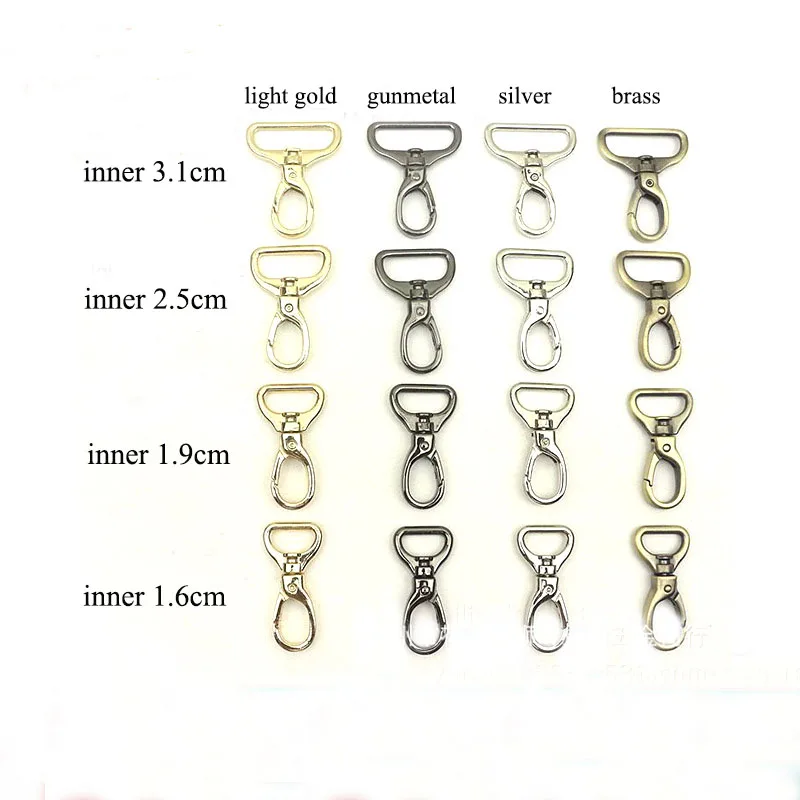 

5pcs 16/19/25/31mm Luggage Hardware Accessory Metal Snap Buckles Bag Strap Swivel Clasp Lobster Hook DIY Keychain Clip