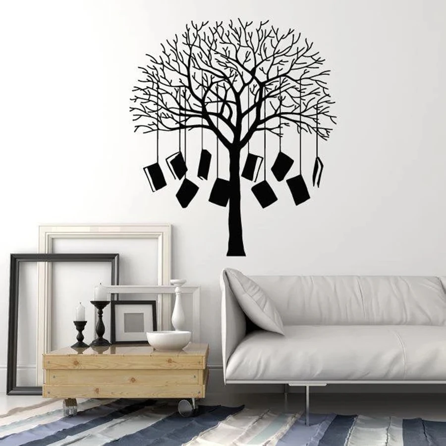 

Books Tree Wall Decal Home Library Reading Corner School Classroom Bookstore Interior Decor Vinyl Glass Stickers Art Mural M144