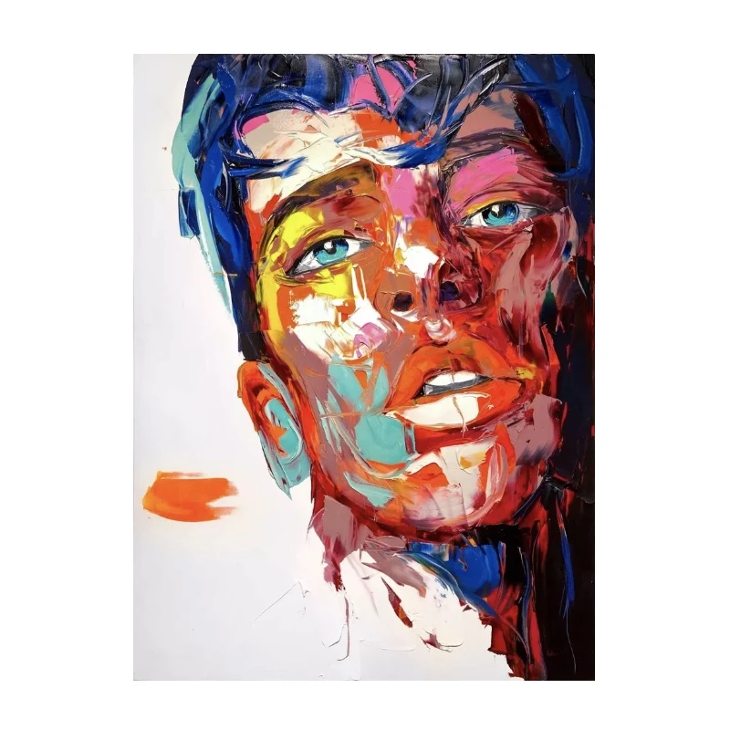 

Ручная работа Мужская масляная живопись на лице франшиза нинелли стиль палитра нож искусство стен для гостиной дома