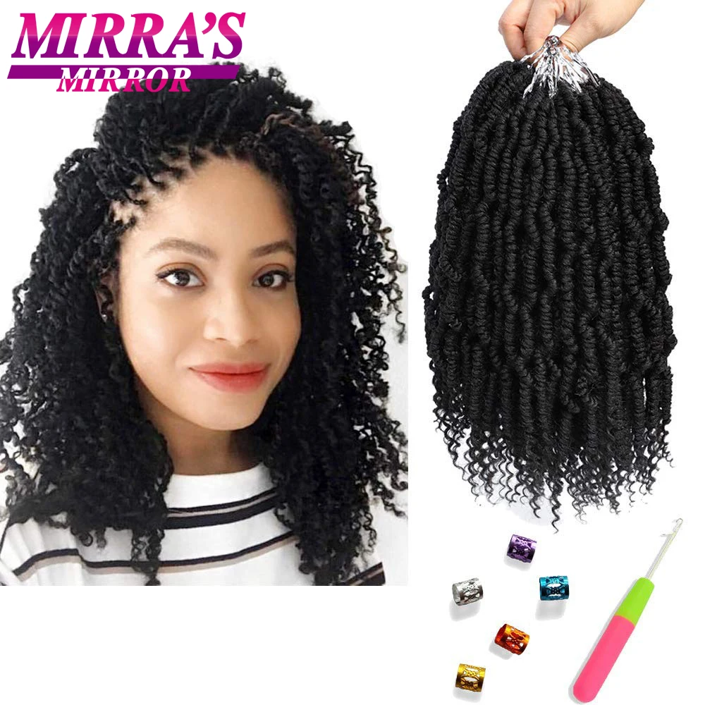 

Mirra's Mirror Bomb Twist Crochet Hair 14 inches Spring Twist Hair Synthetic Braiding Hair Extensions For Black Women