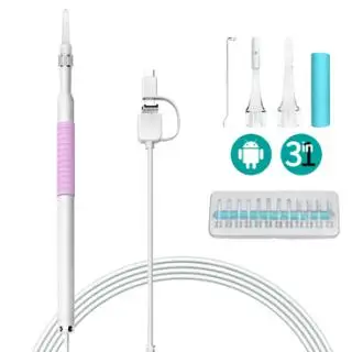 Фиолетовый Ear pick Otoscope бороскоп уход за здоровьем в ушах очищающий эндоскоп USB Визуальный Инструмент для чистки ушей 5,5 мм мини-камера для Android PC - Цвет: Фиолетовый