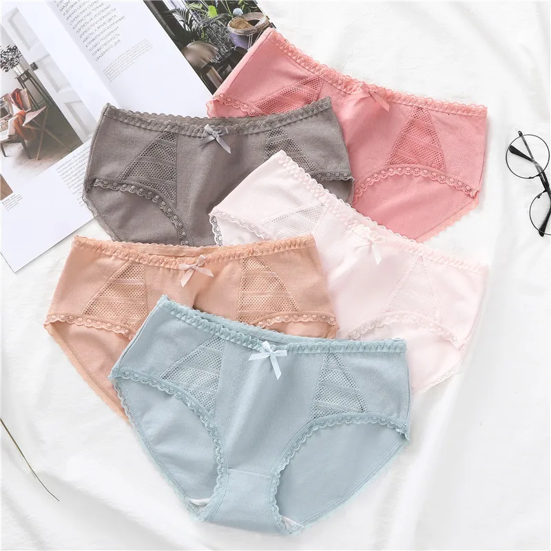 Cotton Panty 4Pcs/lot Solid Women's Panties Comfort Underwear Skin-friendly Briefs For Women Sexy Middle Waist Panty Intimates