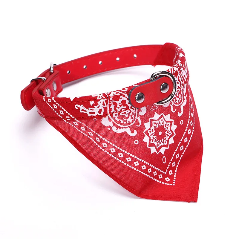 Collar de piel sintética para Perro, correa para Perro, collares para perros y gatos, Bandana, corbata para cachorro, Pastor Alemán, Perro Pitbull, suministros para mascotas