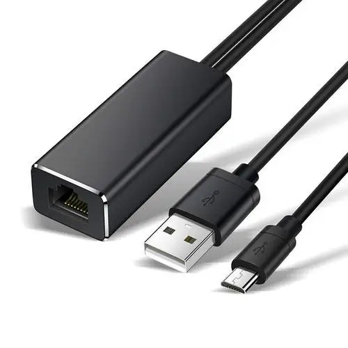 Адаптер Ethernet для Chromecast USB 2,0-RJ45 для Google Home Chromecast 2 1 Ultra Audio Fire tv Stick Micro USB сетевая карта - Цвет: Black